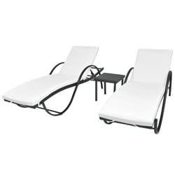 VidaXL 274869 chaise d'extérieur Linge Siège rembourré Polyuréthane, Acier Crème, Blanc