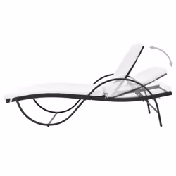 VidaXL 274869 chaise d'extérieur Linge Siège rembourré Polyuréthane, Acier Crème, Blanc - Vue supplémentaire 3