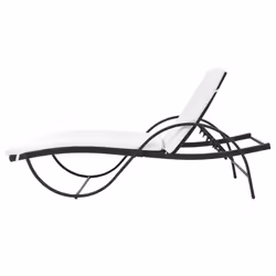 VidaXL 274869 chaise d'extérieur Linge Siège rembourré Polyuréthane, Acier Crème, Blanc - Vue supplémentaire 4