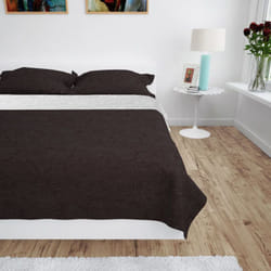 Vidaxl - Couvre lit à double face matelassé 170 x 210 cm Crème et marron