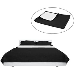 Couvre-lit à double face matelassé 220 x 240 cm Noir et blanc