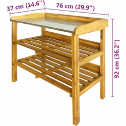 Ce banc d'empotage en bois avec 2 étagères est non seulement idéal pour une utilisation pratique en tant que table de plantat ...