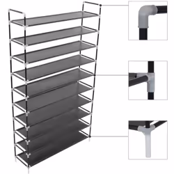 Cette étagère à chaussures minimaliste est une solution de rangement idéale pour vos chaussures. Il a une structure tubulaire ...
