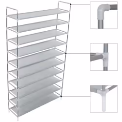 Cette étagère à chaussures minimaliste est une solution de rangement idéale pour vos chaussures. Il a une structure tubulaire ...