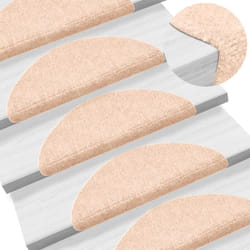 Vidaxl - Tapis d'escalier auto-adhésif poinçon aiguilleté 15 pcs crème