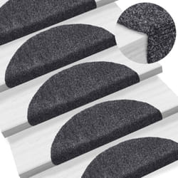 Vidaxl - Tapis d'escalier auto-adhésif 15 pcs 56x17x3 cm Gris foncé