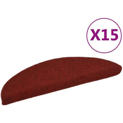 Vidaxl - Tapis d'escalier auto-adhésif Poinçon aiguilleté 15 pcs Rouge