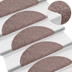 vidaXL Tapis d'escalier auto-adhésifs 15 pièces 65 x 21 x 4 cm Crème Demi-rond Grand