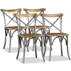 Vidaxl - Chaises à manger lot de 4 bois de manguier massif et acier