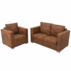 VidaXL 274883, Marron, Polyester, 2 siège(s), 137 cm, 73 cm, 82 cm