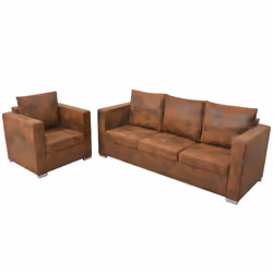 VidaXL 274884, Marron, Polyester, 3 siège(s), 191 cm, 73 cm, 82 cm