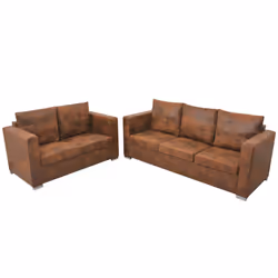 VidaXL 274885, Marron, Polyester, 3 siège(s), 191 cm, 73 cm, 82 cm