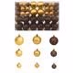 vidaXL Ensemble de boules de Noël 100 pcs 3/4/6 cm Marron/Bronze/Doré - TU