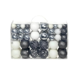 vidaXL Boules de Noël Blanc/Gris 100 pcs