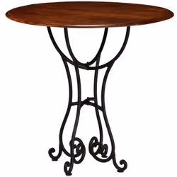 Cette table de salle à manger ronde en bois massif d'acacia ajoutera une touche distinctive à votre pièce ! La table est en b ...