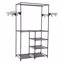 vidaXL Porte-vêtements Acier et tissu non-tissé 87x44x158 cm Noir - TU