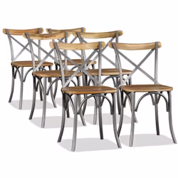 Description générale Ces chaises de salle à manger au design unique et frappant ajoutent une touche de style industriel à vot ...
