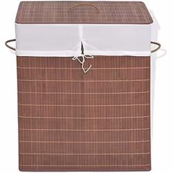 vidaXL Panier à linge rectangulaire Bambou Marron