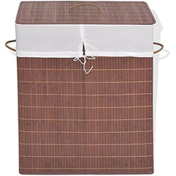 vidaXL Panier à linge rectangulaire Bambou Marron