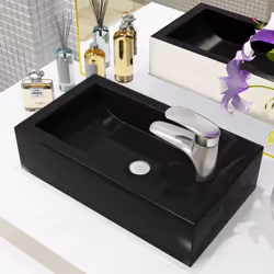 Ce lavabo, fait de céramique de première qualité, sera un élégant supplément à n'importe quelle salle de bain, toilette ou ve ...