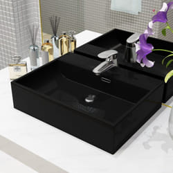 Vidaxl - Vasque avec trou de robinet en céramique Noir 51,5x38,5x15 cm
