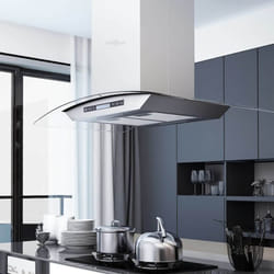 Vidaxl - Hotte îlot avec écran tactile lcd et capteur 90 cm 756 m³ h led