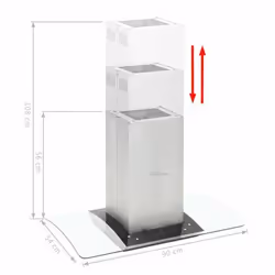 VidaXL Hotte îlot 90 cm Acier inoxydable 756 m³/h LED - Vue supplémentaire 7