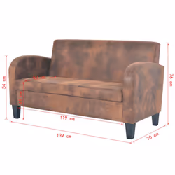 VidaXL 245585 canapé 2 siège(s) Marron - Vue supplémentaire 8