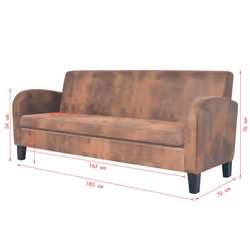 VidaXL 245586 canapé 3 siège(s) Marron - Vue supplémentaire 8