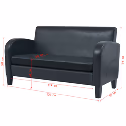 VidaXL 245587 canapé 2 siège(s) Noir - Vue supplémentaire 8