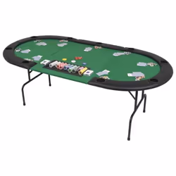 vidaXL Table de poker pliable pour 9 joueurs 3 plis Ovale Vert - TU