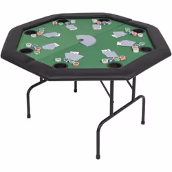 Organisez un jeu de poker professionnel dans le confort de votre foyer avec cette table de poker pliante. Le dessus de table  ...