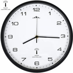vidaXL Horloge murale radioguidée Mouvement à quartz 31 cm Blanc/noir