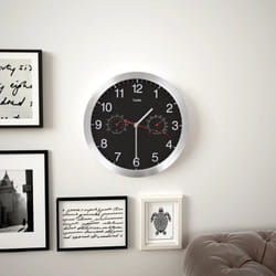 Vidaxl - Horloge murale à quartz Hygromètre et thermomètre 30 cm Noir