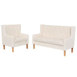 VidaXL 274928 canapé 2 siège(s) Crème, Blanc