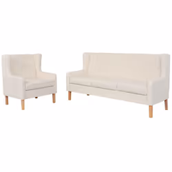 VidaXL 274929, Crème, Blanc, 3 siège(s), Polyester, 1800 mm, 680 mm, 900 mm