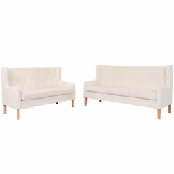 VidaXL 274930, Crème, Blanc, 3 siège(s), Polyester, 1800 mm, 680 mm, 900 mm