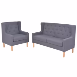 VidaXL 274932, Gris, 2 siège(s), Polyester, 1400 mm, 680 mm, 900 mm