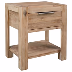 vidaXL Table de chevet avec tiroir 40x30x48 cm Bois d'acacia solide - TU