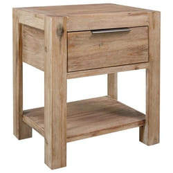 vidaXL Table de chevet avec tiroir 40x30x48 cm Bois d'acacia solide - TU