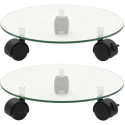 Vidaxl - Porte-plantes roulant 2 pcs Verre trempé 28 cm Rond