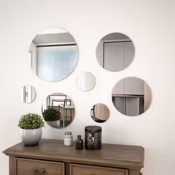 Description générale Transformez un mur vide en un élément unique grâce à notre ensemble de miroirs muraux 7 pcs ! D'un desig ...