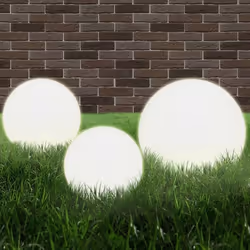 vidaXL Jeu de lampe boule à LED 3 pcs PMMA sphérique 20/30/40 cm - TU