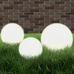 vidaXL Jeu de lampe boule à LED 3 pcs PMMA sphérique 20/30/40 cm - TU