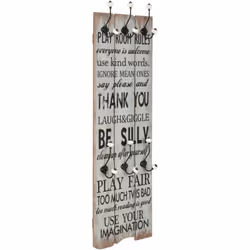 Avec son imprimé de style vintage qui affiche « Play room rules Ignore mean ones Thank you Be silly Play fair Use your imagin ...