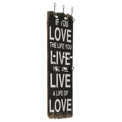 vidaXL Porte-manteau mural avec 6 crochets 120 x 40 cm LOVE LIVE - TU