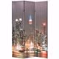 vidaXL Cloison de séparation pliable 120x170 cm New York la nuit - TU