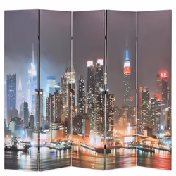 vidaXL Cloison de séparation pliable 200x170 cm New York la nuit - TU