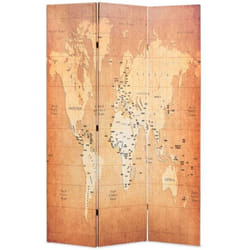 Vidaxl - Cloison de séparation pliable 120 x 170 cm Carte du monde Jaune