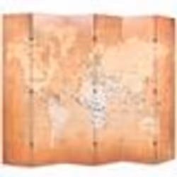 vidaXL Cloison de séparation pliable 228 x 170 cm Carte du monde Jaune